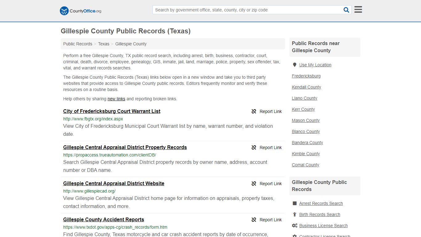 Public Records - Gillespie County, TX (Business, Criminal ...